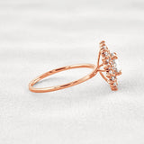 D Color Moissanite Diamond Floral Halo Engagement Ring