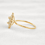 D Color Moissanite Diamond Floral Halo Engagement Ring