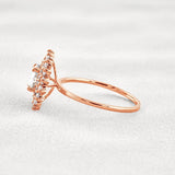 D Color Moissanite Diamond Floral Halo Engagement Ring