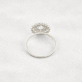 D Color Moissanite Diamond Floral Halo Engagement Ring