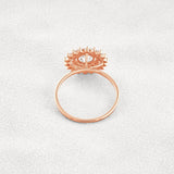 D Color Moissanite Diamond Floral Halo Engagement Ring
