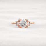 Oval Cut Cluster Moissnaite Engagement Ring