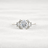 Oval Cut Cluster Moissnaite Engagement Ring