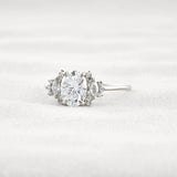 Oval Cut Cluster Moissnaite Engagement Ring