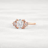 Oval Cut Cluster Moissnaite Engagement Ring