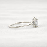 Oval Cut Cluster Moissnaite Engagement Ring