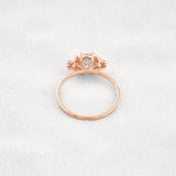 Oval Cut Cluster Moissnaite Engagement Ring