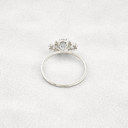 Oval Cut Cluster Moissnaite Engagement Ring