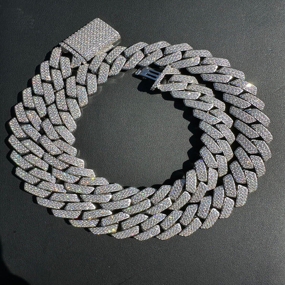 Iced Out Luxury Moissanite Cuban Link Chain