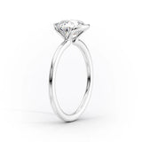 Moissanite Round Cut Half Bezel Set Solitaire Engagement Ring