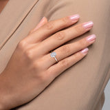 Moissanite Round Cut Half Bezel Set Solitaire Engagement Ring
