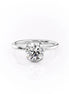 Moissanite Round Cut Half Bezel Set Solitaire Engagement Ring