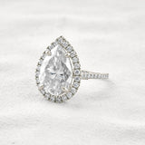 Moissanite Pear Cut Hidden Accent Fancy Engagement Ring
