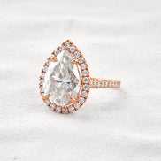 Moissanite Pear Cut Hidden Accent Fancy Engagement Ring