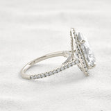 Moissanite Pear Cut Hidden Accent Fancy Engagement Ring