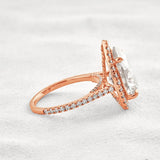 Moissanite Pear Cut Hidden Accent Fancy Engagement Ring