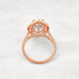 Moissanite Pear Cut Hidden Accent Fancy Engagement Ring