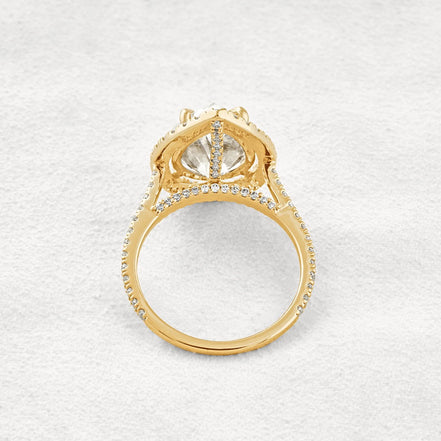 Moissanite Pear Cut Hidden Accent Fancy Engagement Ring