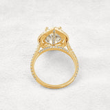 Moissanite Pear Cut Hidden Accent Fancy Engagement Ring