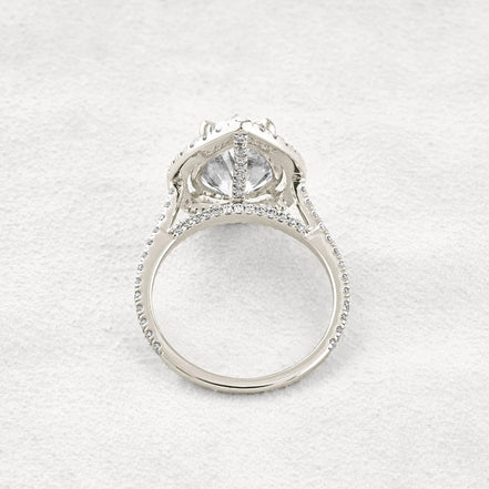 Moissanite Pear Cut Hidden Accent Fancy Engagement Ring