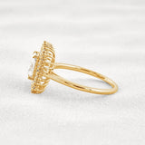 Radiant Cut Double Halo Moissnaite Engagement Wedding Ring