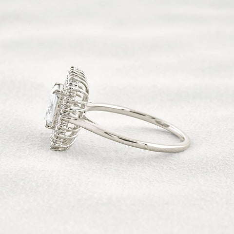 Radiant Cut Double Halo Moissnaite Engagement Wedding Ring