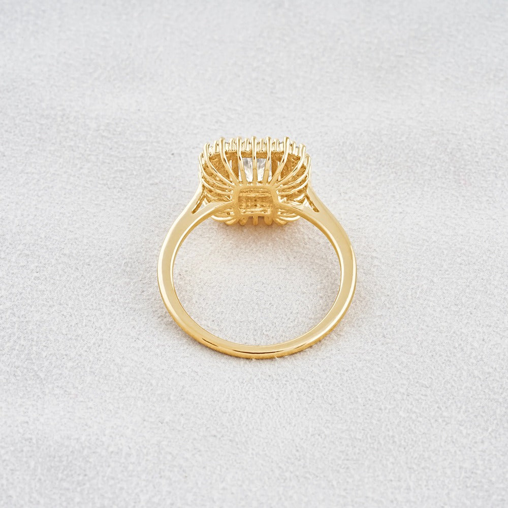 Radiant Cut Double Halo Moissnaite Engagement Wedding Ring