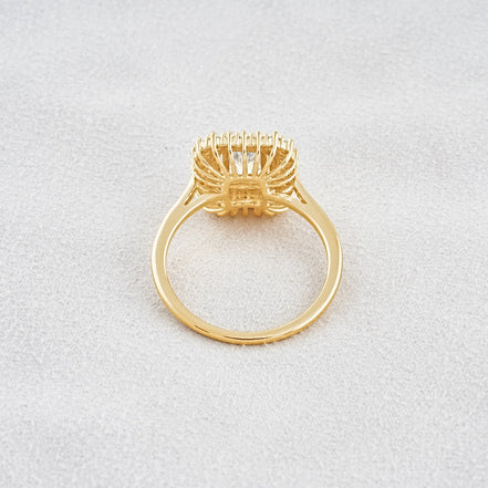 Radiant Cut Double Halo Moissnaite Engagement Wedding Ring