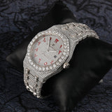 Moissanite Watch Hip Hop Iced Out Red Arabic Number Watch