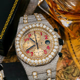 Iced Out Dual Tone Royal Oak Moissanite Luxury Watch