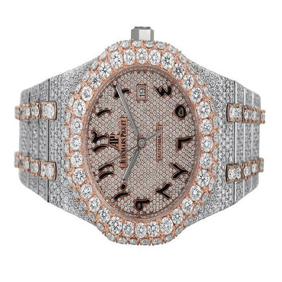 Two Tone Bust Down Moissanite Automatic Luxury Watch For Men's