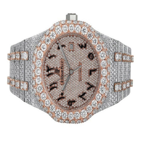 Two Tone Bust Down Moissanite Automatic Luxury Watch For Men's