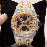 Iced Out Moissanite Dual Tone Hip Hop Watch Gift For Men
