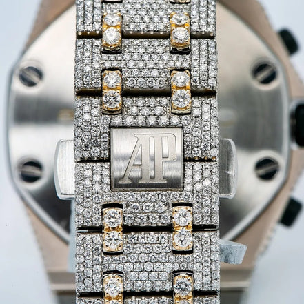 Iced Out Dual Tone Royal Oak Moissanite Luxury Watch