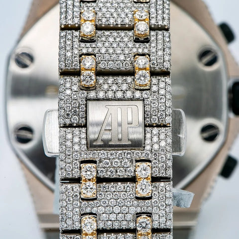 Iced Out Dual Tone Royal Oak Moissanite Luxury Watch