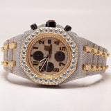 Iced Out Moissanite Dual Tone Hip Hop Watch Gift For Men