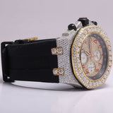 Full Iced Out Luxury Moissanite Black Belt Watch For Men's