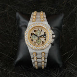 Moissanite Dual Tone Luxury Iced Out Men's Watch