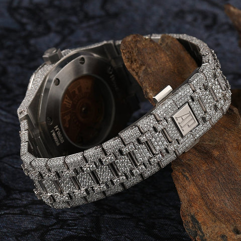 Moissanite Watch Hip Hop Iced Out Red Arabic Number Watch