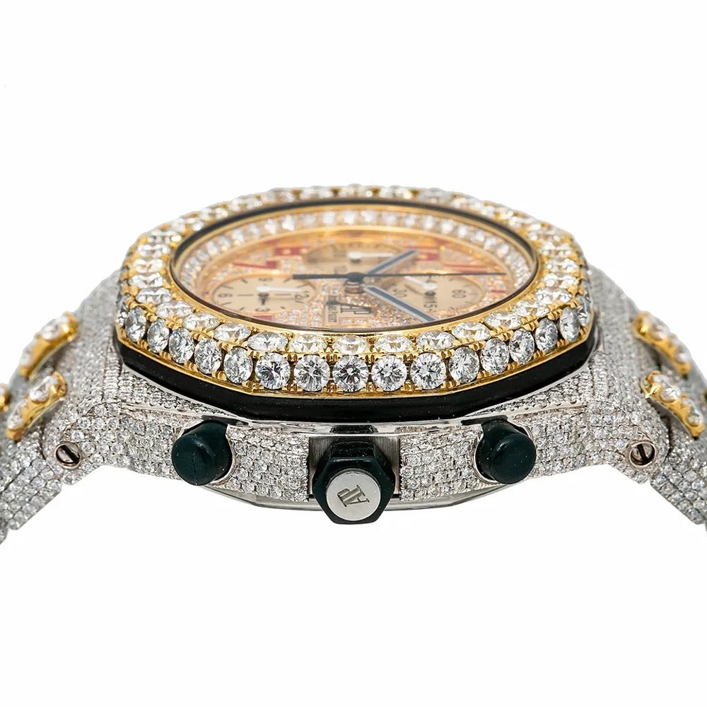 Iced Out Dual Tone Royal Oak Moissanite Luxury Watch