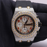 Full Iced Out Luxury Moissanite Black Belt Watch For Men's