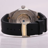 Moissanite Automatic Black Belt Watch For Men's
