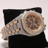 Iced Out Moissanite Dual Tone Hip Hop Watch Gift For Men