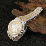Moissanite Dual Tone Luxury Iced Out Men's Watch