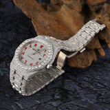 Moissanite Watch Hip Hop Iced Out Red Arabic Number Watch