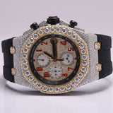 Full Iced Out Luxury Moissanite Black Belt Watch For Men's