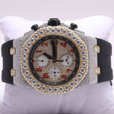 Full Iced Out Luxury Moissanite Black Belt Watch For Men's