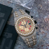 Iced Out Dual Tone Royal Oak Moissanite Luxury Watch