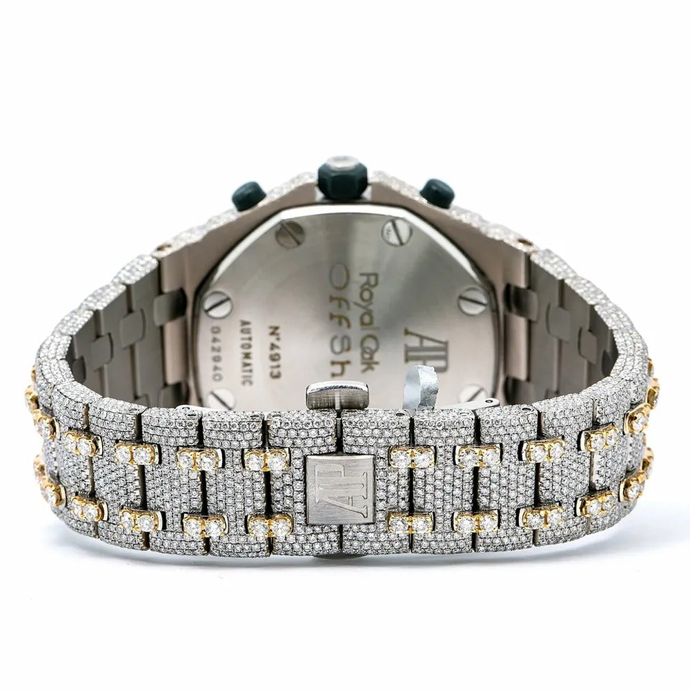 Iced Out Dual Tone Royal Oak Moissanite Luxury Watch