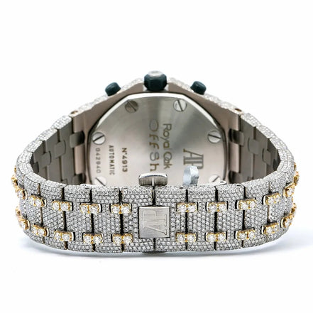 Iced Out Dual Tone Royal Oak Moissanite Luxury Watch